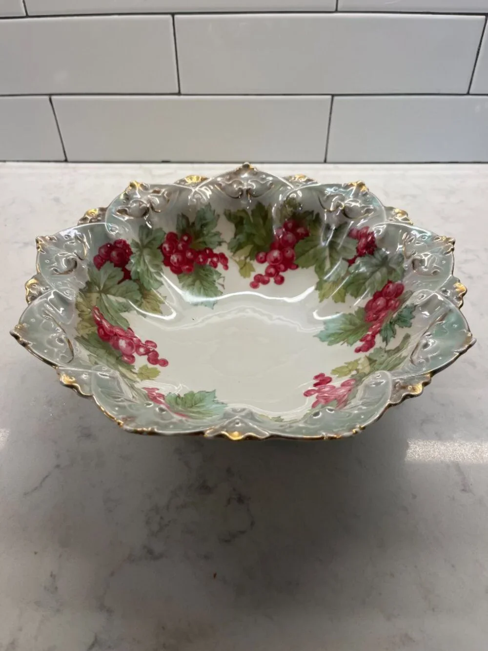 Antique MZ Austria Decorative Hand Painted Porcelain Bowl, Germany